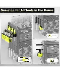 Xdovet Power Tool Organizer Wall Mount Metal Rack with Hooks and Shelves