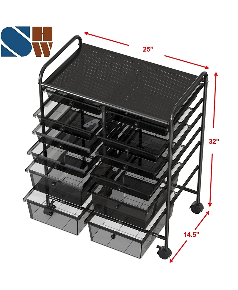 Xdovet Utility Cart Rolling Craft Organizer Drawers