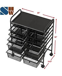 Xdovet Utility Cart Rolling Craft Organizer Drawers