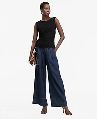 I.n.c. Women's Solid Mesh Ruched Tank, Macy's Exclusive