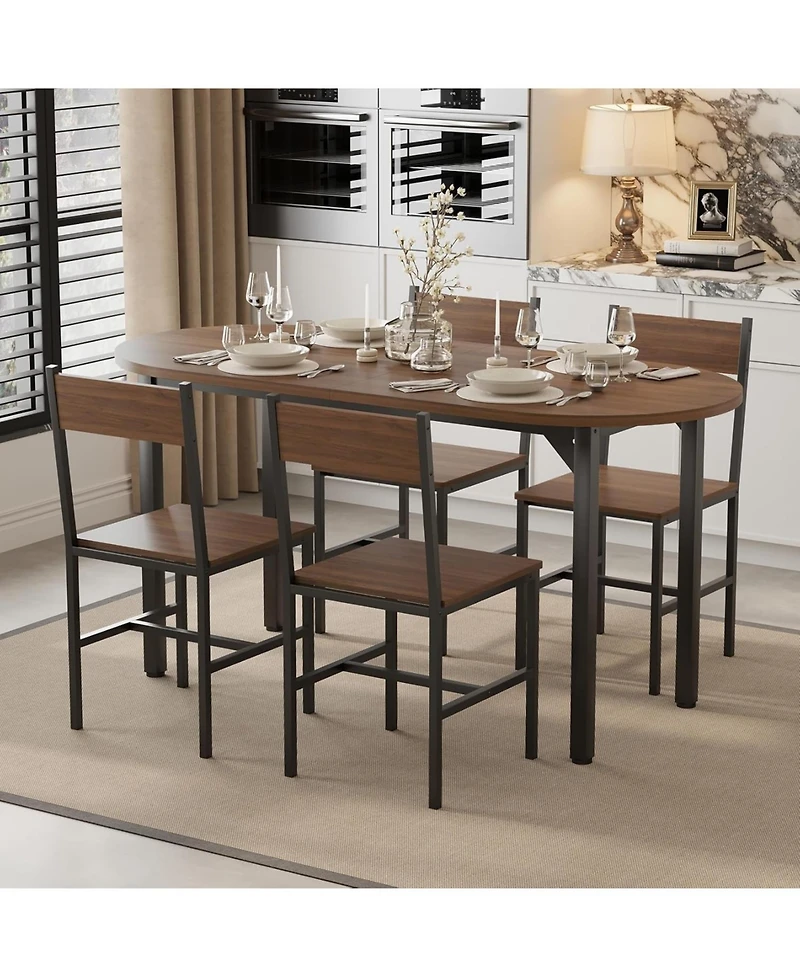 gaomon 5Pieces Modern Kitchen Dining Table Set with 4 Chairs for Kitchen, Dining Room