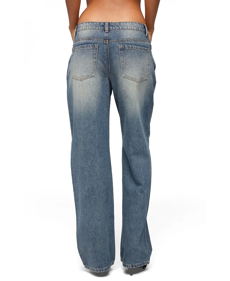 Edikted Women's Heidie Low Rise Baggy Jeans