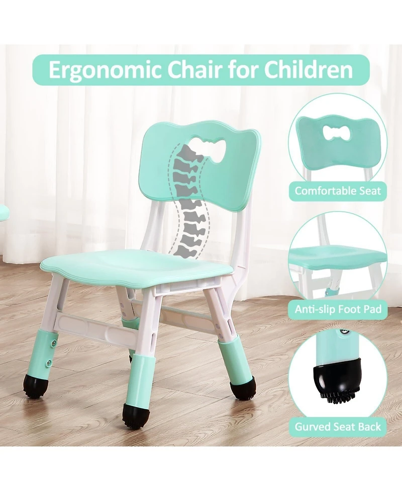 gaomon Height Adjustable Kids Table and 4 Chairs Set Toddler Activity Furniture for Ages 2-10
