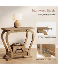 Slickblue 2-Tier Narrow End Table with Storage Shelves