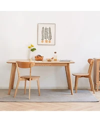 sumyeg Set of 2 Solid Oak Dining Chairs with Fas Grade Wood Frame for Dining Room