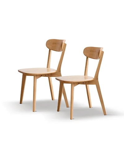 sumyeg Set of 2 Solid Oak Dining Chairs with Fas Grade Wood Frame for Dining Room