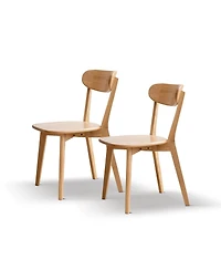 sumyeg Set of 2 Solid Oak Dining Chairs with Fas Grade Wood Frame for Dining Room