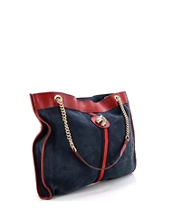 Pre-Owned Gucci Large Rajah Chain Tote Suede