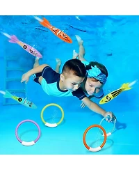 Gnuadz Diving Games Swimming Pool Underwater Rings Torpedo Set