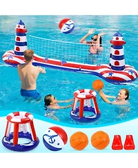 Gnuadz 2-in-1 Inflatable Pool Float Volleyball Basketball Water Games
