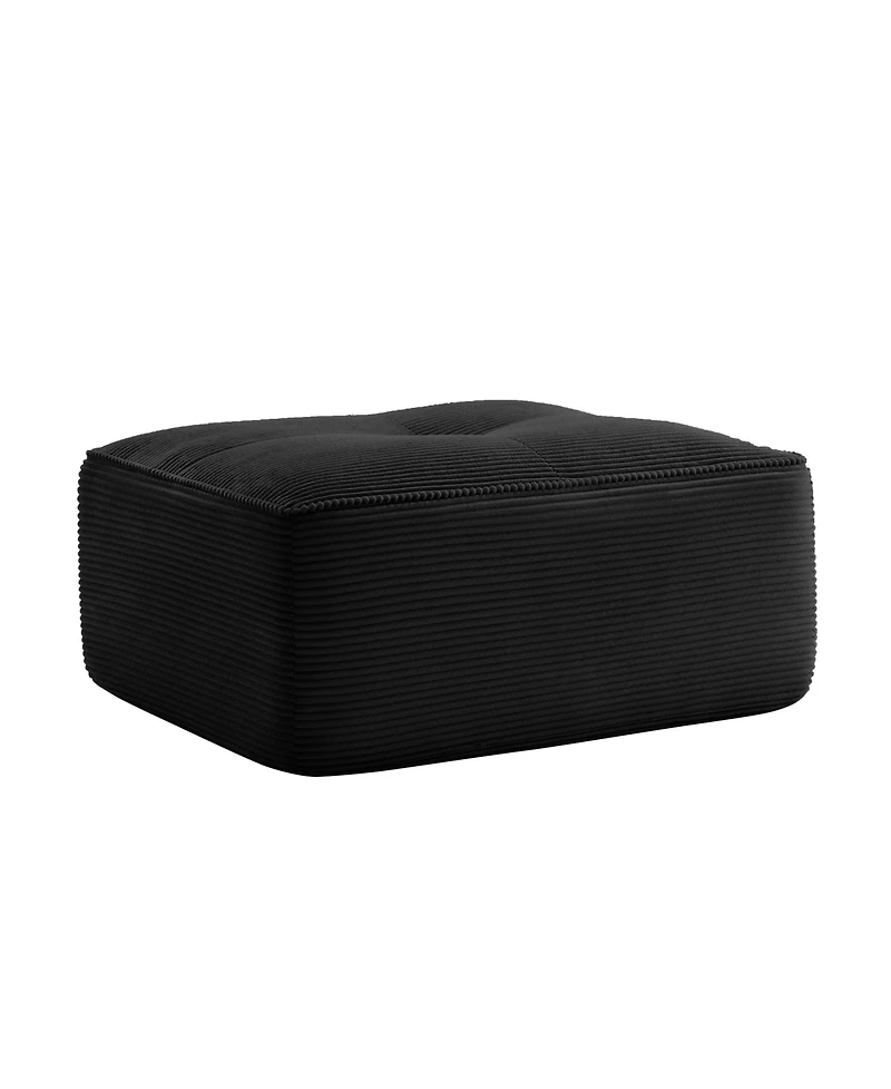 sumyeg Corduroy Upholstered Ottoman Footrest for Living Room or Bedroom