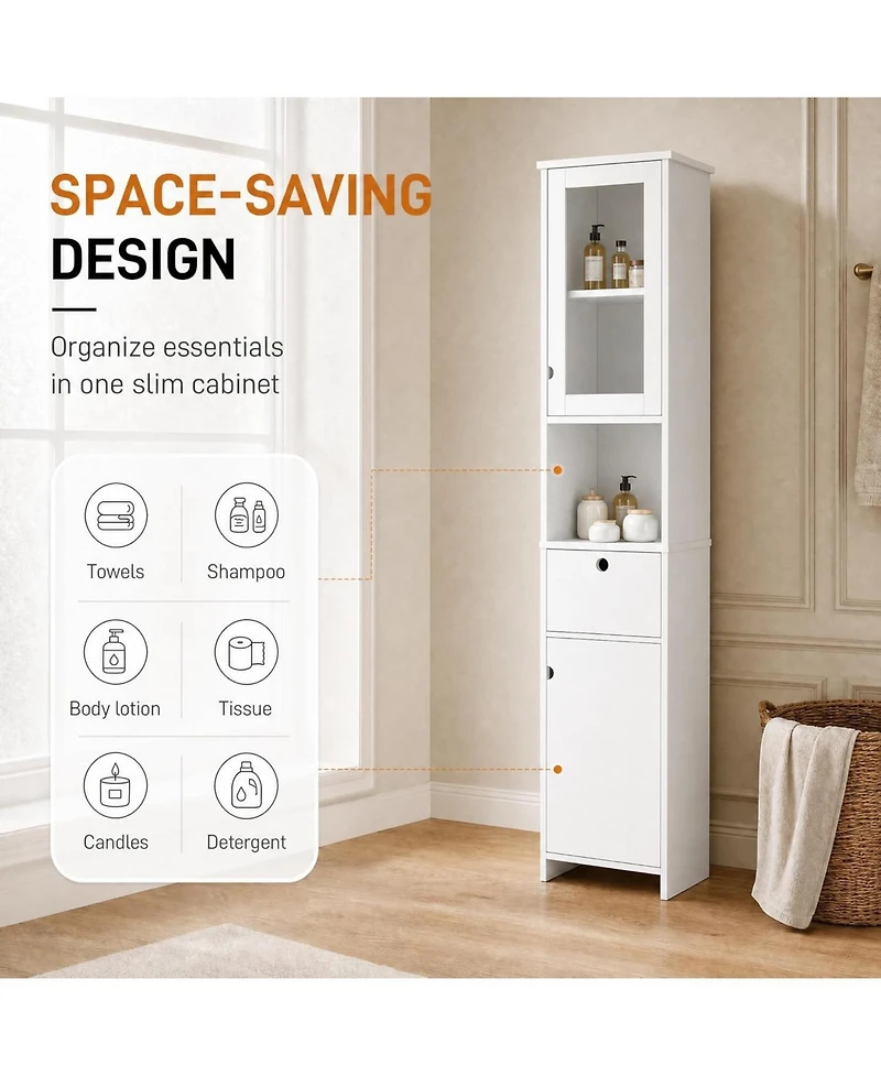 gaomon Tall Storage Cabinet, Water Resistance for Bathroom, Living Room, Entryway, Kitchen