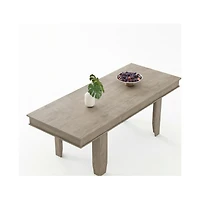 homfan Farmhouse Dining Table for 6-8, 63" Long Kitchen Table with Sturdy Frame
