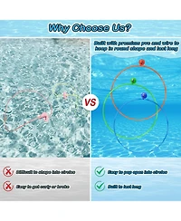 Gnuadz Pools Diving Rings Swim Thru Game Underwater Treasures Torpedo Bandits Fish Fun Water Swimming Teens Adults