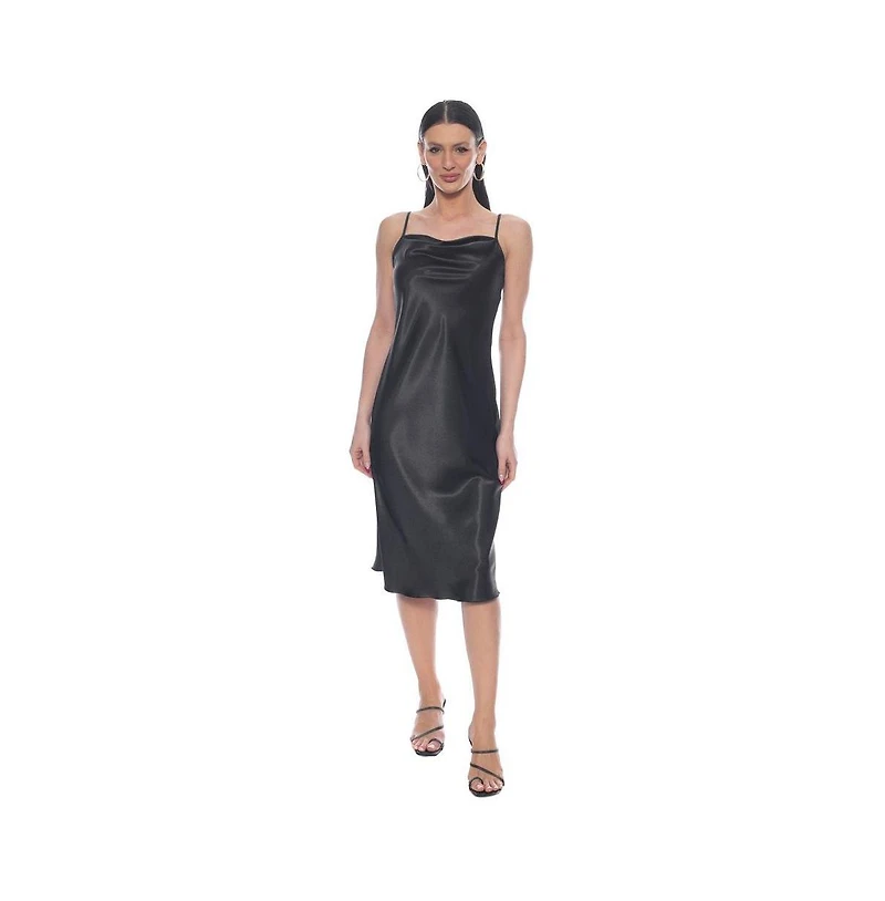 Bebe Women's Satin Cowl Midi Dress