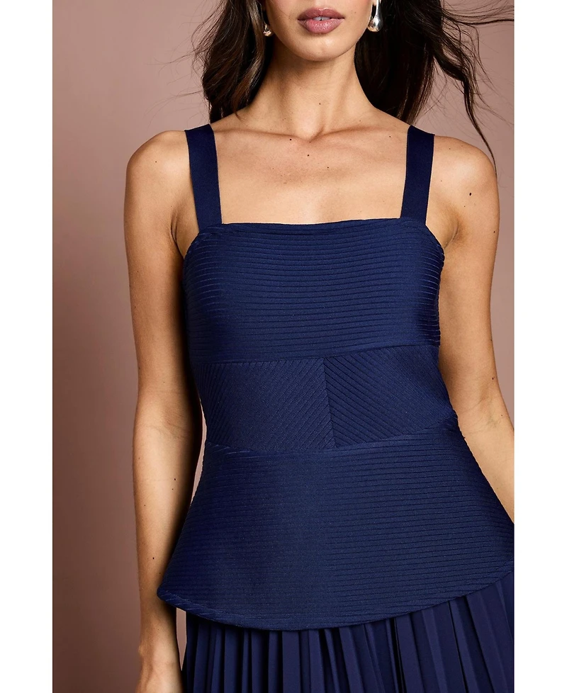 Coast Women's Bandage Square Neck Pleated Midi Dress