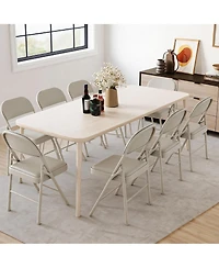 gaomon Metal Folding Chairs Set of 8 with Padded Cushion and Back, Durable Steel Frame, Indoor Outdoor Stackable Seat