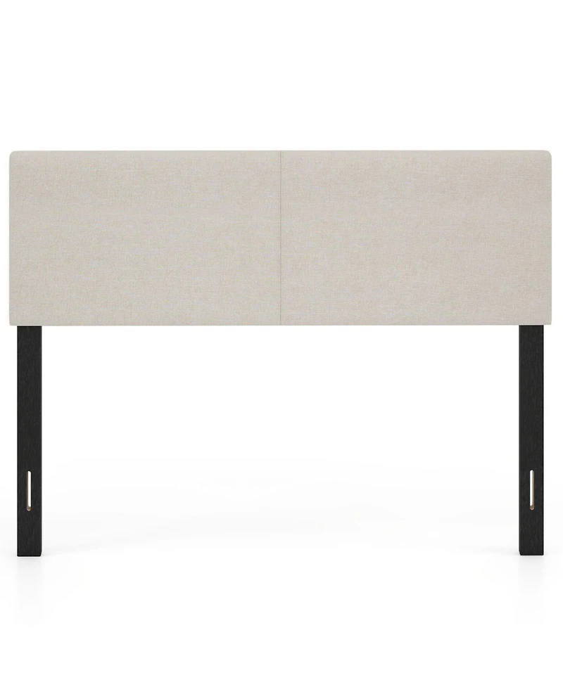 Slickblue Queen Upholstered Headboard with Vertical Quilted Linen Panel