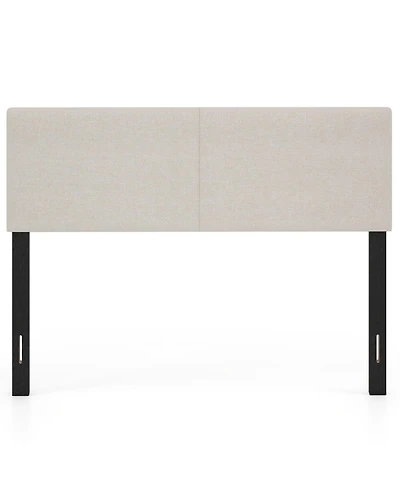Slickblue Queen Upholstered Headboard with Vertical Quilted Linen Panel
