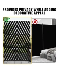 gaomon Freestanding Metal Privacy Screen Diagonal Pattern Room Divider for Indoor Outdoor Patio Garden Deck Balcony