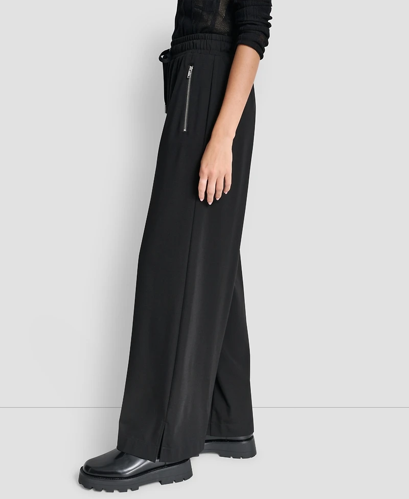 Dkny Women's Soho Ponte Pull-On Wide-Leg Pants