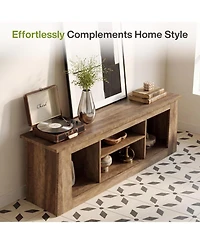 Tribesigns 63-Inch Tv Stand for Living Room, Farmhouse Media Console with 4 Open Storage Compartments, for 45/55/65-inch Tv