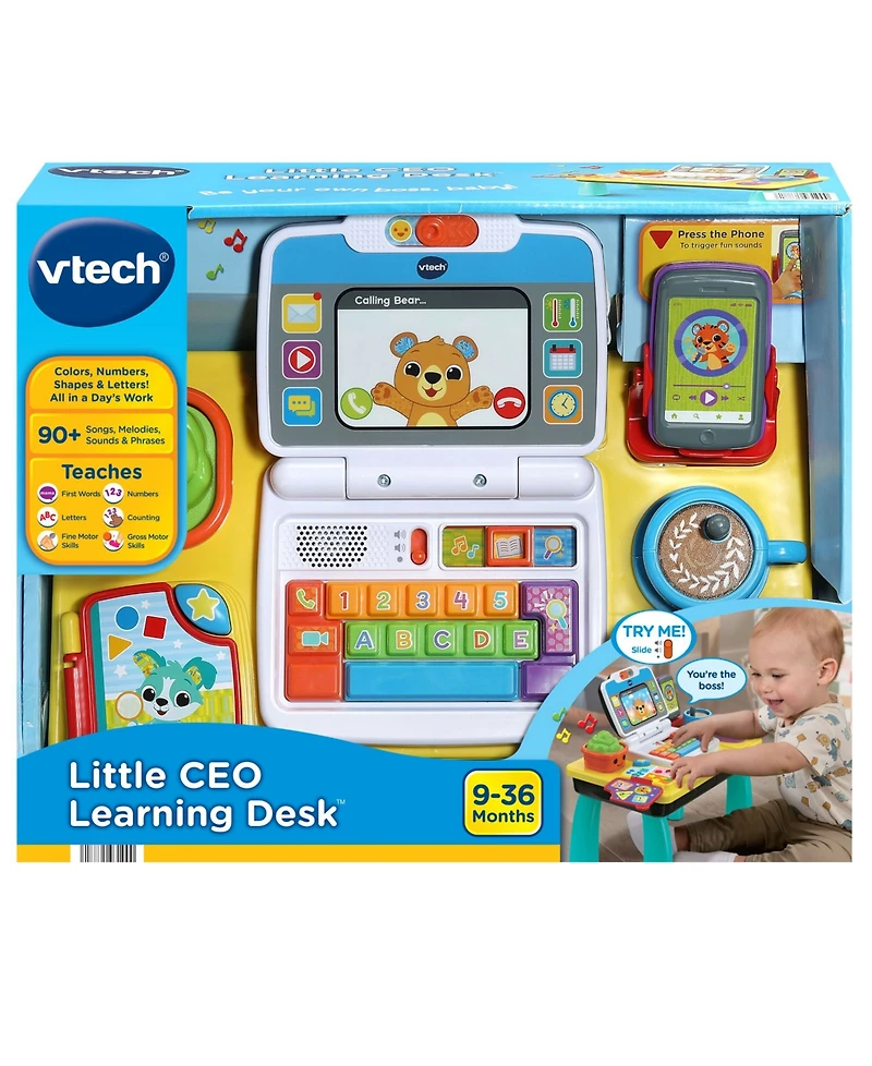 VTech Little Ceo Learning Desk Interactive Role-Play Learning Toy with Letters, Numbers & Music, Ages 9–36 Months