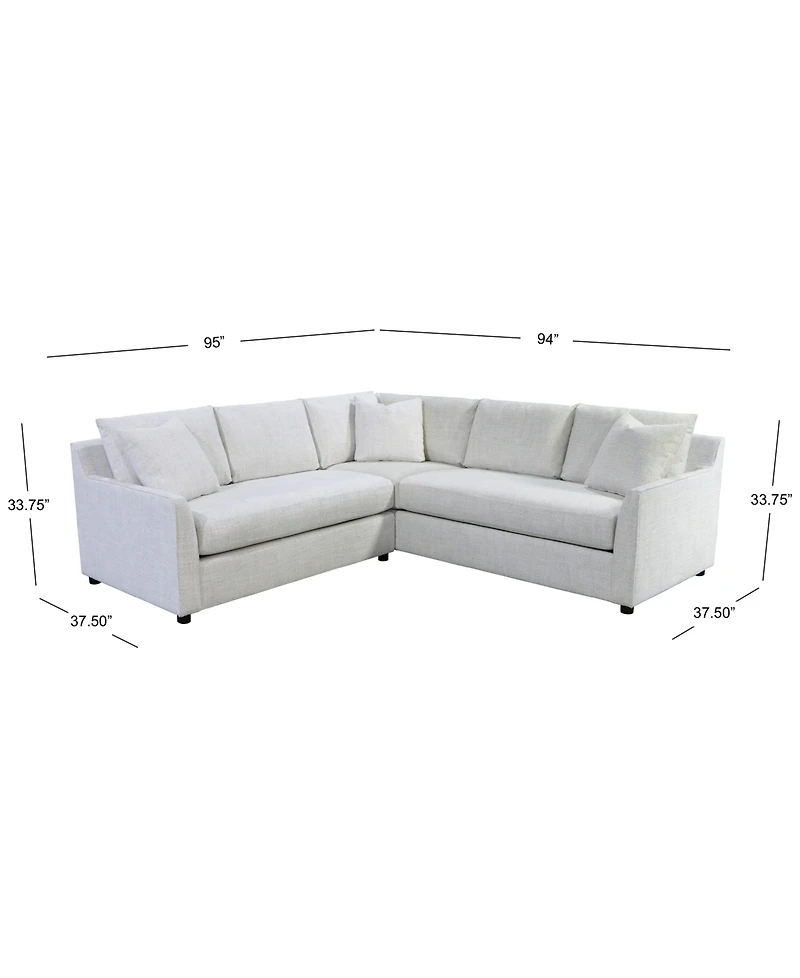 Harlan 2-Piece L-Shape Fabric Sectional, Macy's Exclusive