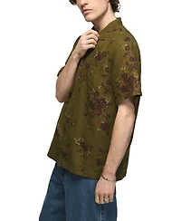 Lucky Brand Men's Printed Short-Sleeve Camp Collar Shirt