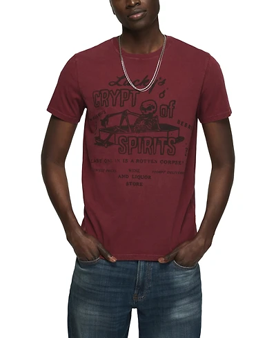 Lucky Brand Men's Coffin Skeleton Graphic T-Shirt