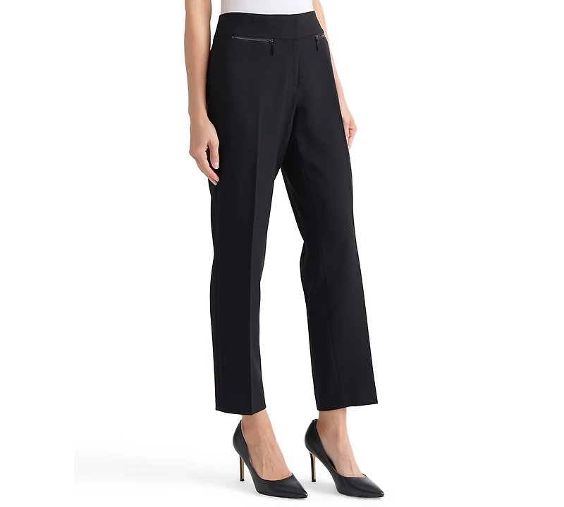 Kasper Women's Ava Straight-Leg Zip-Pocket Pants