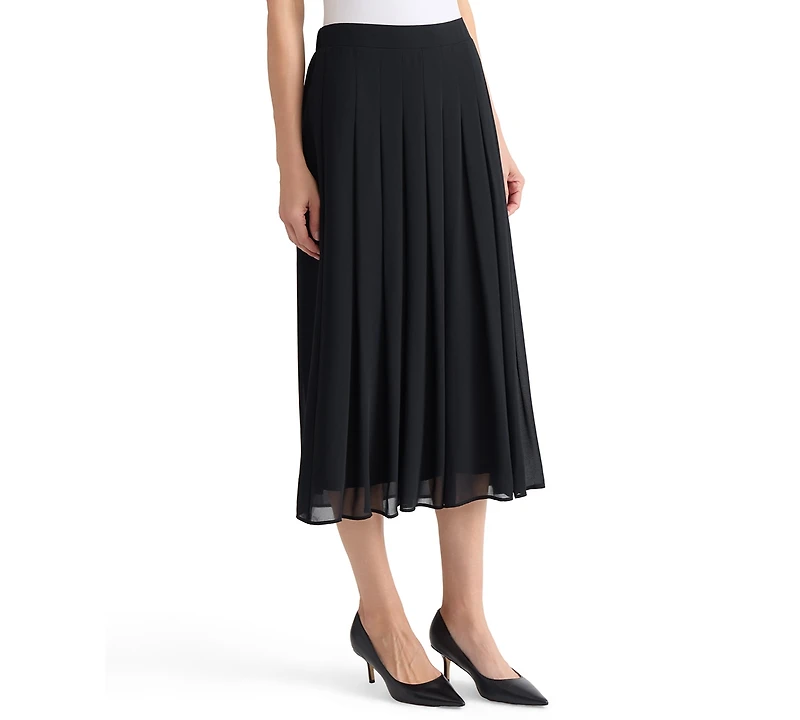 Kasper Women's Pull-On Pleat-Front Midi Skirt