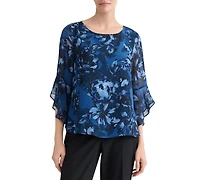 Kasper Women's Boat-Neck Ruffle-Sleeve Blouse