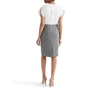 Kasper Women's Mixed-Media Tulip-Sleeve Sheath Dress