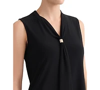 Kasper Women's Embellished-Tie-Neck Sleeveless Top