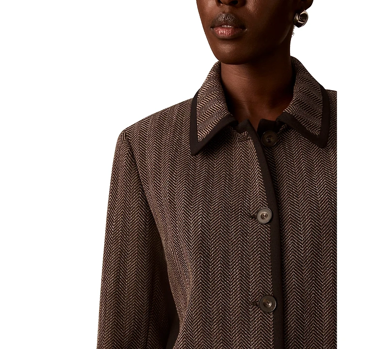Calvin Klein Petite Four-Button Collared Jacket