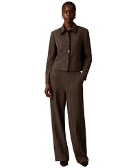 Calvin Klein Petite Four-Button Collared Jacket