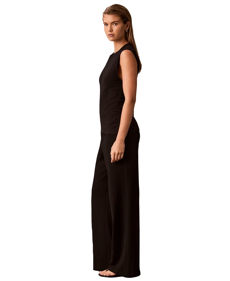 Calvin Klein Petite High-Rise Wide-Leg Pants