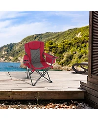 Arrowhead Outdoor 2-Pack Folding Camp Chair w/ Headrest, Cup and Wine Glass Holder, Armrest 6-can Cooler, Carry Bag, 550 lbs Capacity