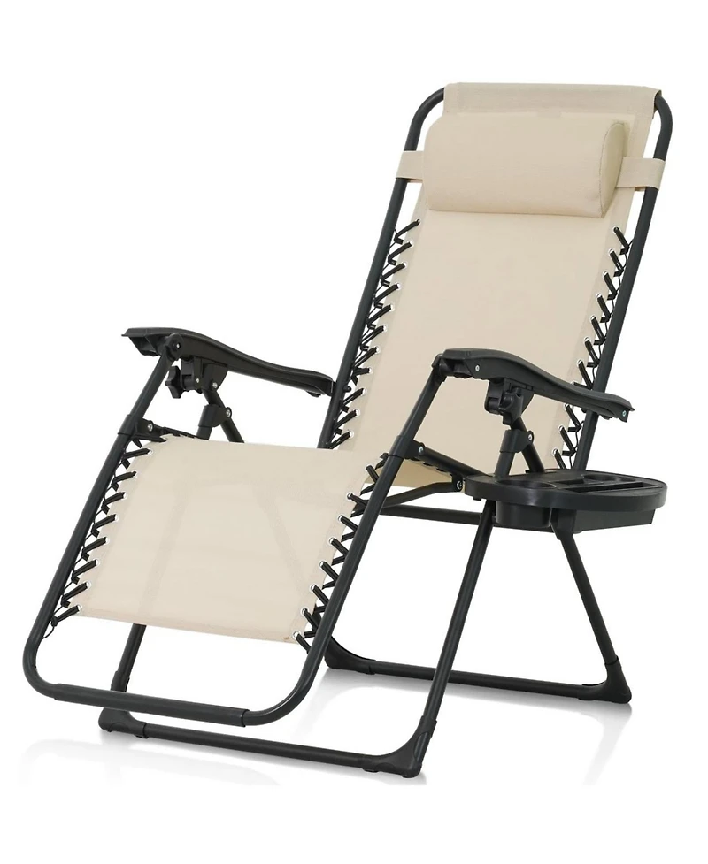 Aofar Zero Gravity Recliner Lounge Chair Folding Side Tray