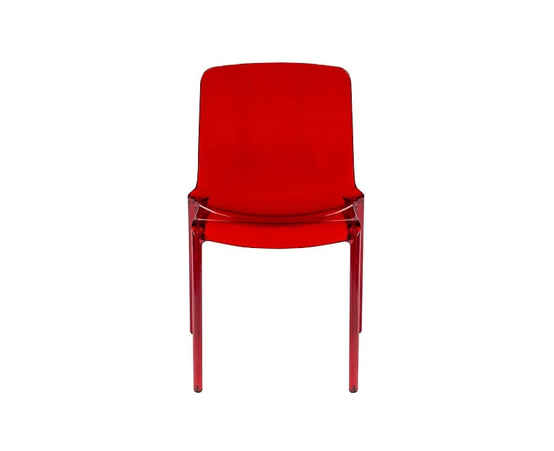 LeisureMod Murray 4-Pieces Modern Plastic Dining Chair with Transparent Design Fully Assembled