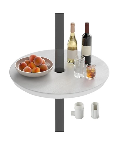 Sugift 20 in Outdoor Adjustable Umbrella Side Table for 1.5 in and 1.9 in Poles