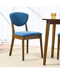 Best Choice Products Set of 4 Wooden Dining Chairs, Wood Modern Farmhouse Upholstered Chairs
