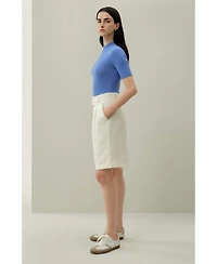 Lilysilk Women's Seamless Silk-Cotton Slim-Fit Knit Top