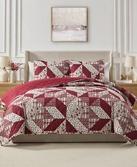 Seventh Studio Cardinal Patchwork Quilted 3 Piece Quilt Sets