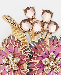 Anne Klein Crystal Flower Bouquet Pin