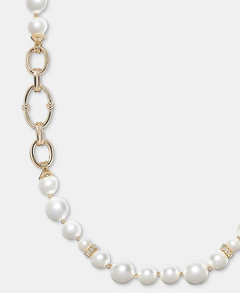 Anne Klein Crystal & Imitation Pearl Strand Necklace, 42"