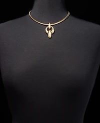 Anne Klein Puffy Linked Pendant Necklace, 16" + 3" extender