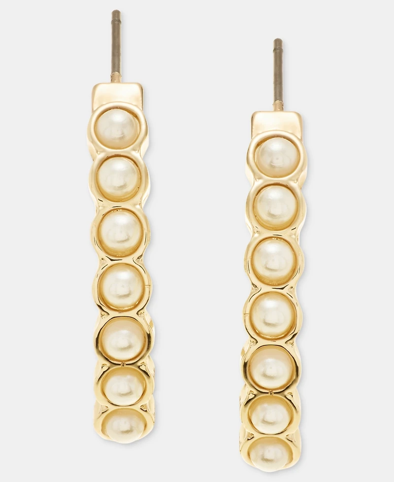 Anne Klein Imitation Pearl C-Hoop Earrings
