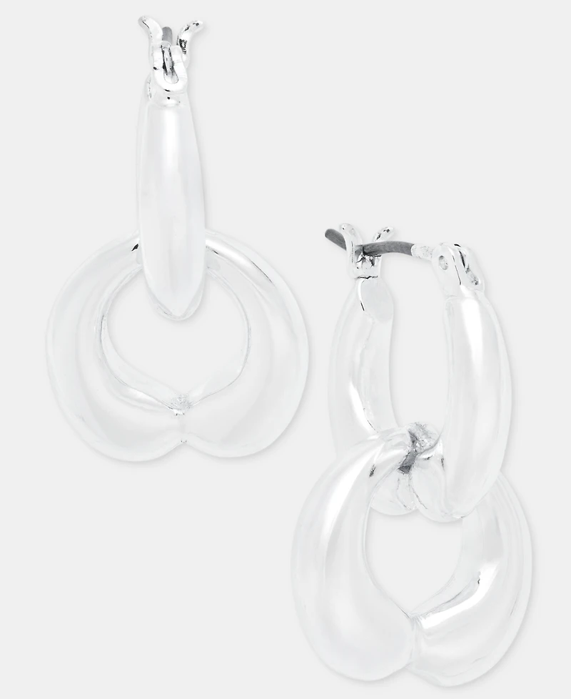 Anne Klein Puffy Linked Drop Earrings